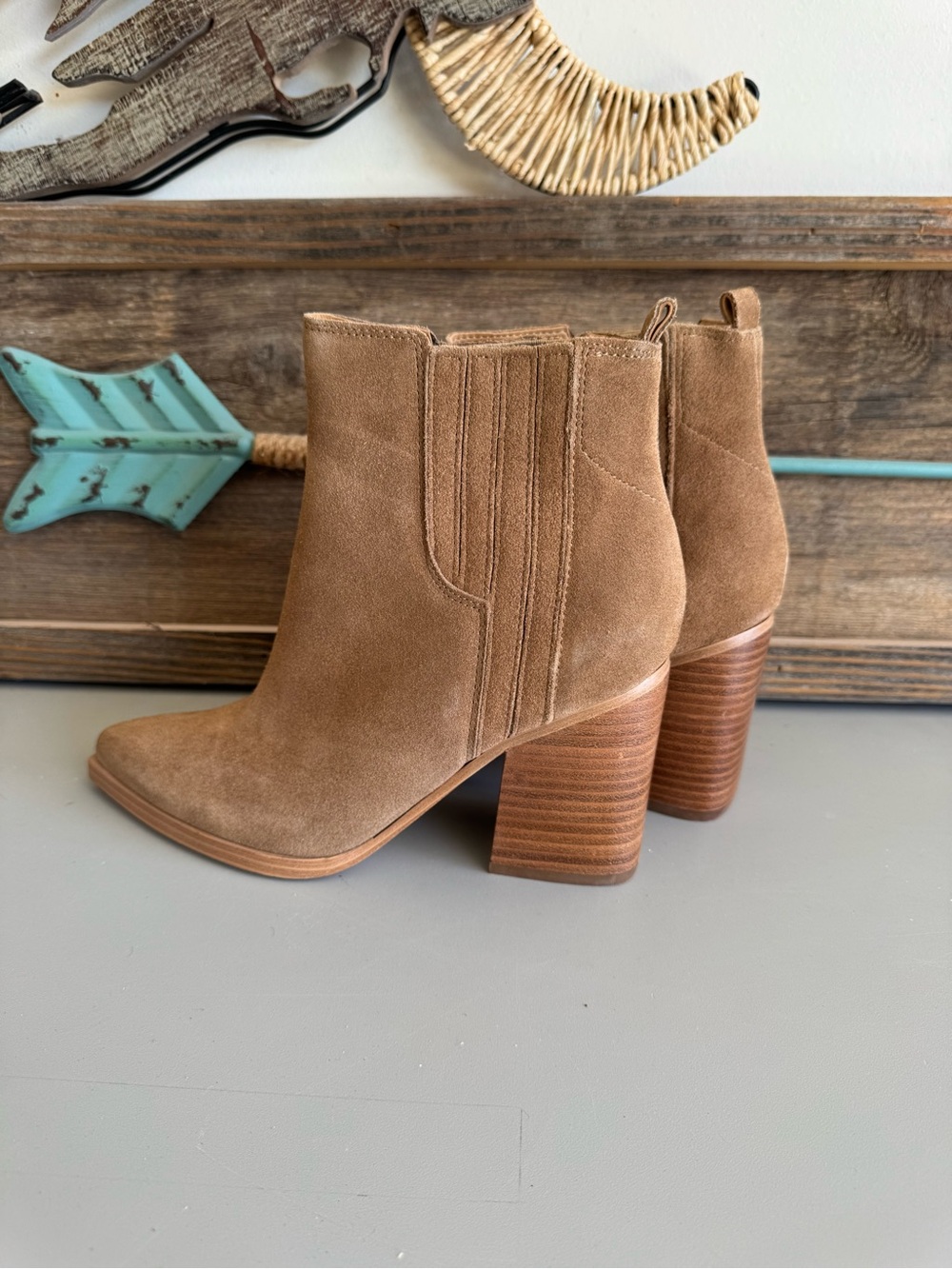 Marc Fisher LTD dark suede ankle booties - Picture 5 of 9